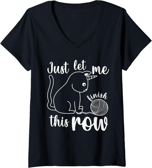 Funny Knitting Crochet Crocheting Unicorn Yarn Mom Women V-Neck