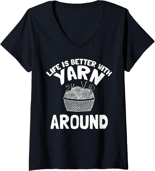 Funny Yarn Apparel - Unique Yarns Lover Design V-Neck