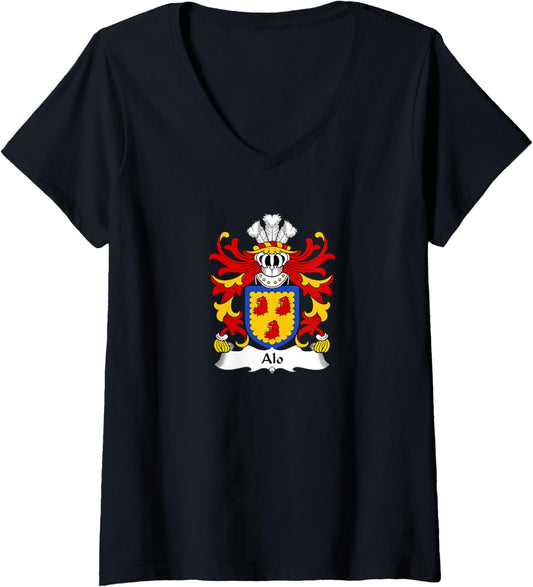 Womens Alo Coat of Arms - Family Crest V-Neck