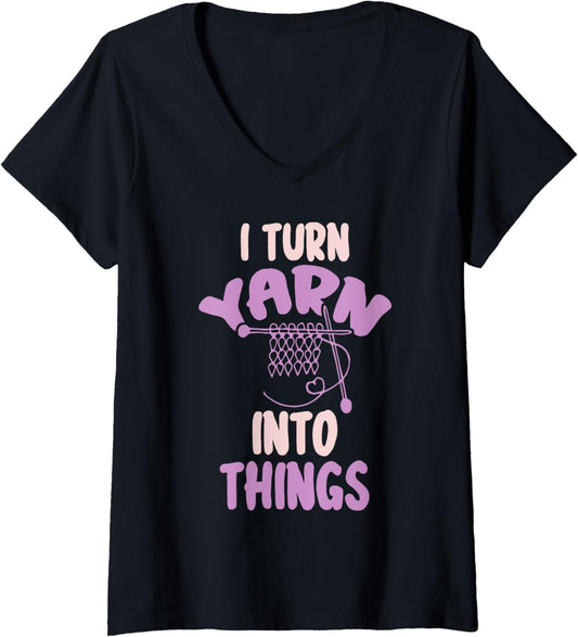 Funny Knitting Retirement Crochet Yarn V-Neck