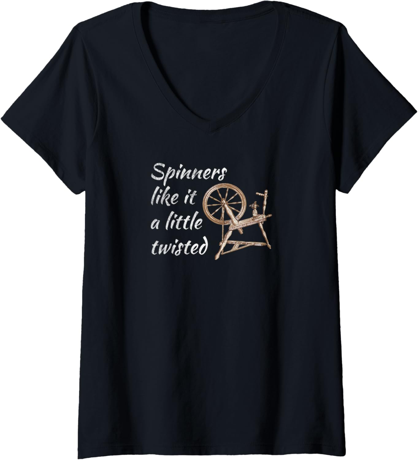 Womens Wool Hand Spinning Gift Shirt | Spinners like it twisted V-Neck