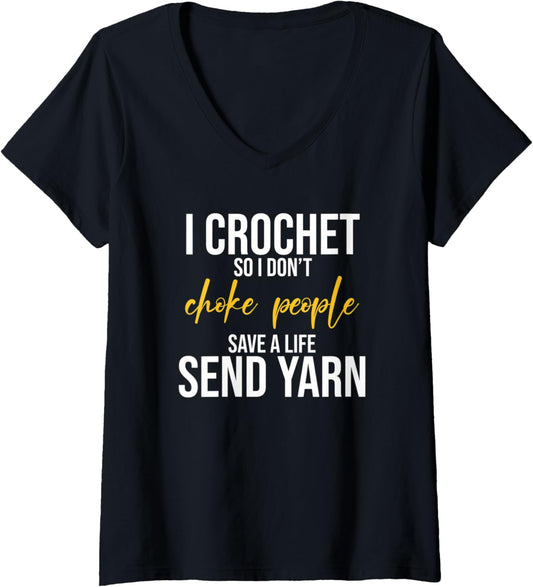 Womens Send Yarn Knitting Knitter Crocheting | Crocheter Gifts | V-Neck