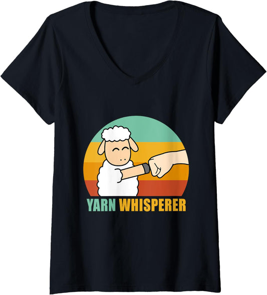 Womens Crocheting Yarn Whisperer V-Neck