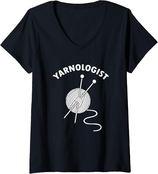 Funny Yarnologist Crochet Yarn Knitting Lover V-Neck