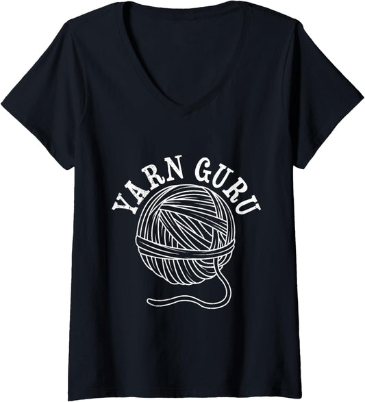 Womens Yarn Collection YARN GURU Funny Yarn Collector V-Neck