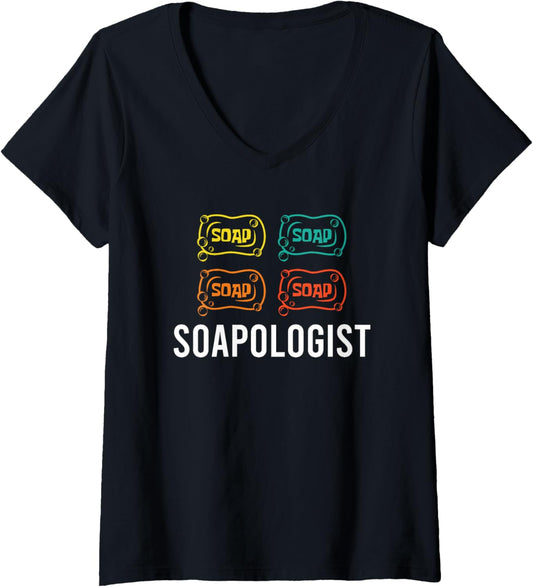 Womens Soapologist Soap Making Soap Maker V-Neck