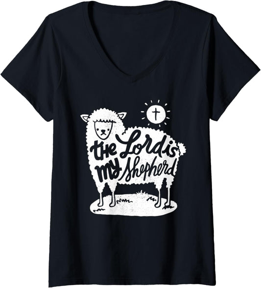 Womens The Lord is my Shepherd   Christian Clothing V Neck