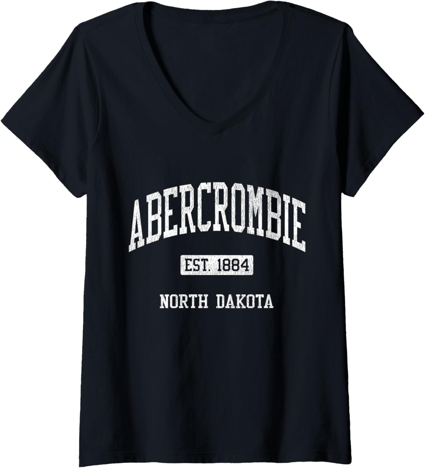 Abercrombie North Dakota ND JS04 Vintage Athletic Sports V Neck