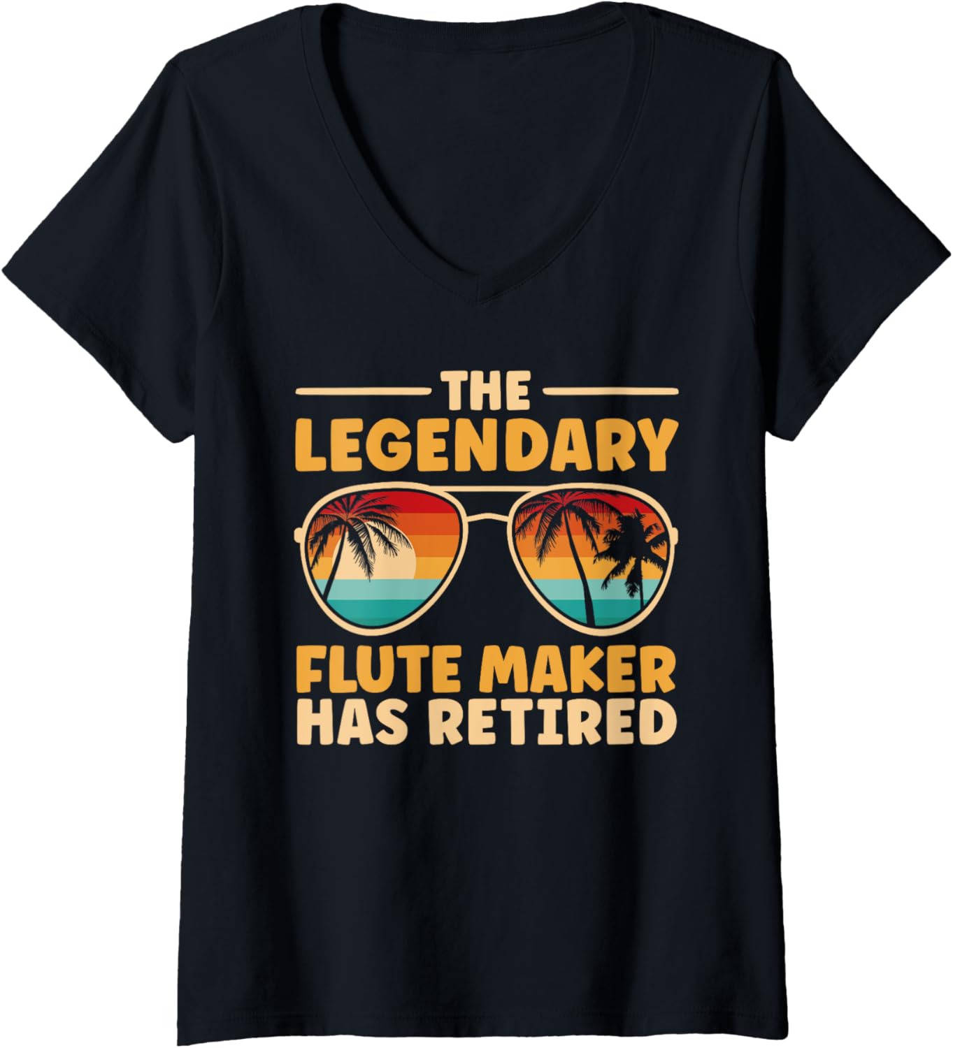 Womens Retired Flute Maker Retirement V-Neck