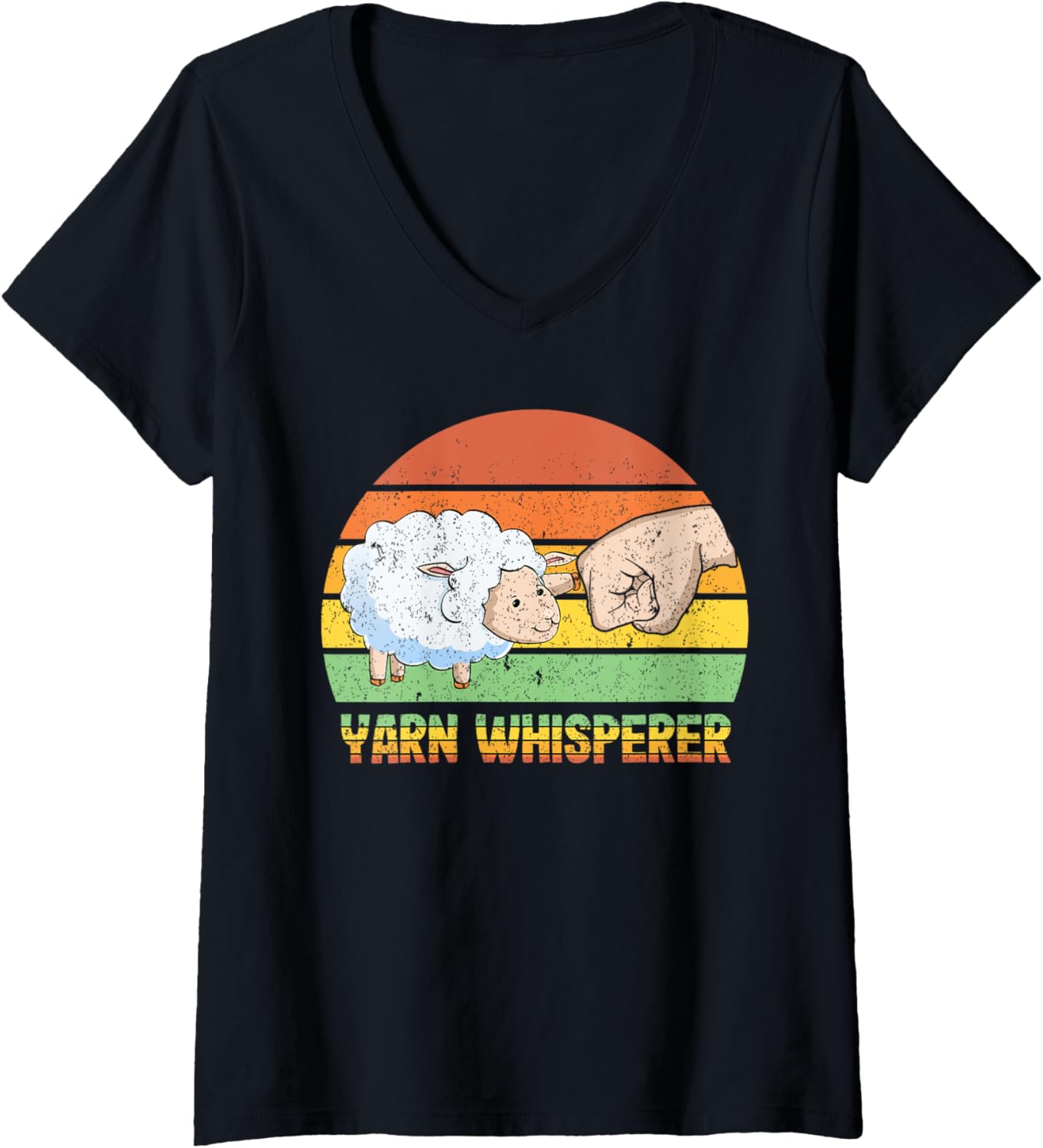 Womens Crocheting Yarn Whisperer Wool Craft V-Neck