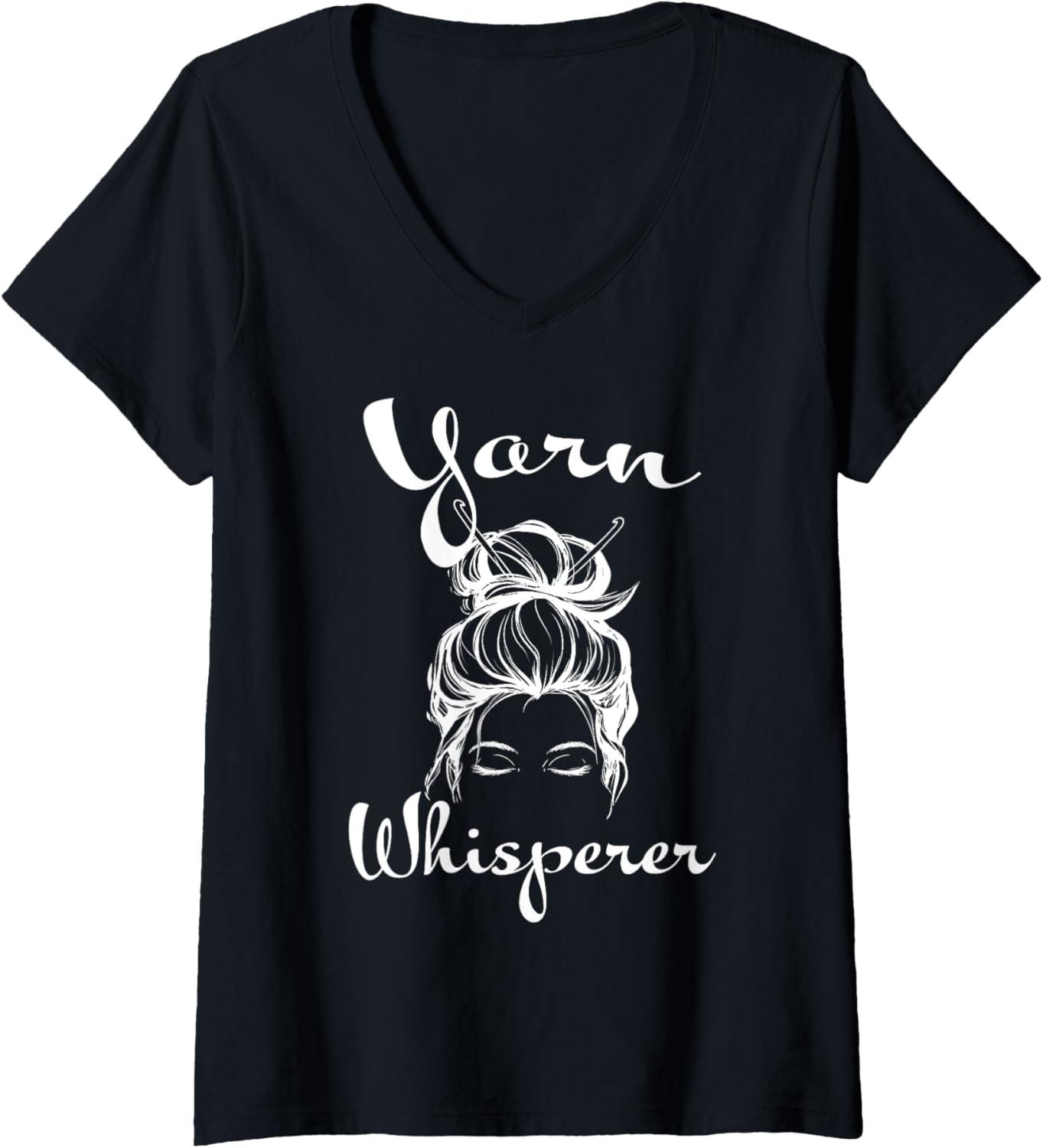 Womens Sewing Knitter Knitting Yarn Whisperer V-Neck