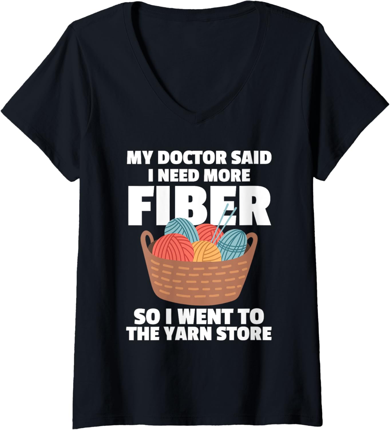 Womens Funny Crocheting For Women Mom Knitting Yarn Crochet Lovers V-Neck