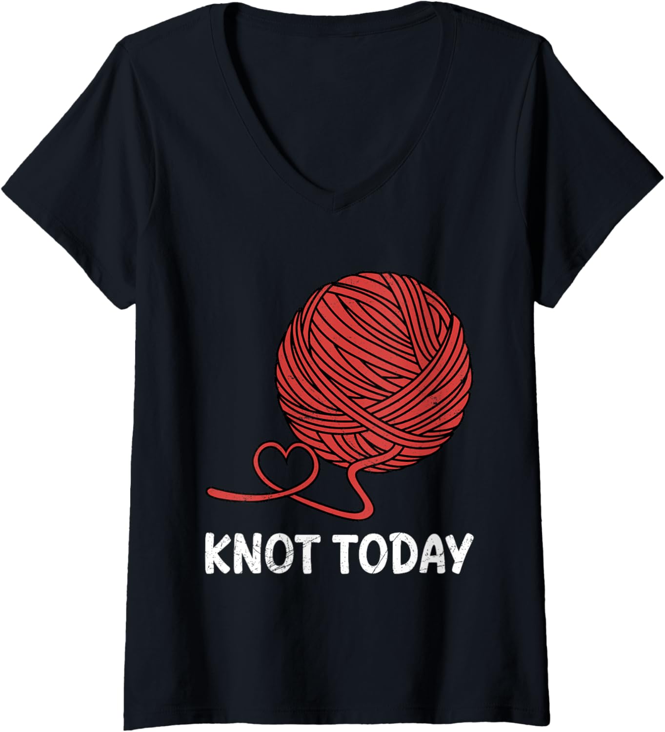 Womens Yarn Collection KNOT TODAY Funny Yarn Collector V-Neck