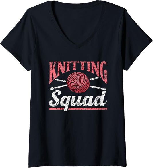 Knitting Squad Hobby Yarn Knit Knitter Knitting V-Neck