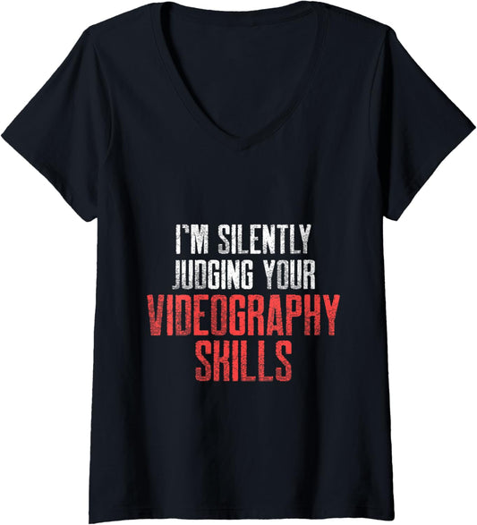 Womens Videographer Judging Videography Filmmaker Gift V-Neck