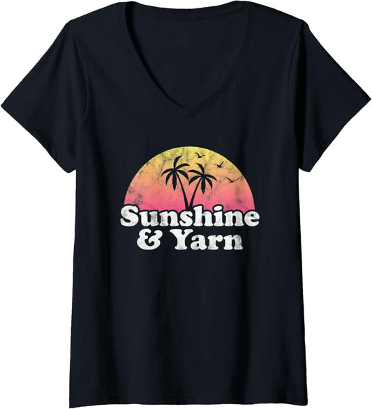 Womens Yarn Gift - Sunshine and Yarn V-Neck