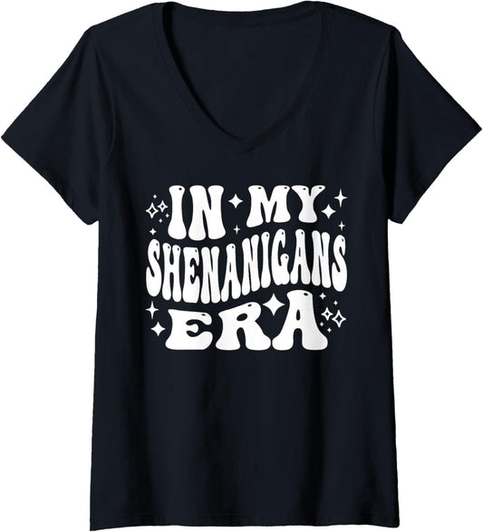 Womens in My Shenanigans Era, Mischief Maker, Prankster, Funny V-Neck