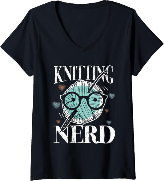 Knitting Nerd Yarn lover V-Neck