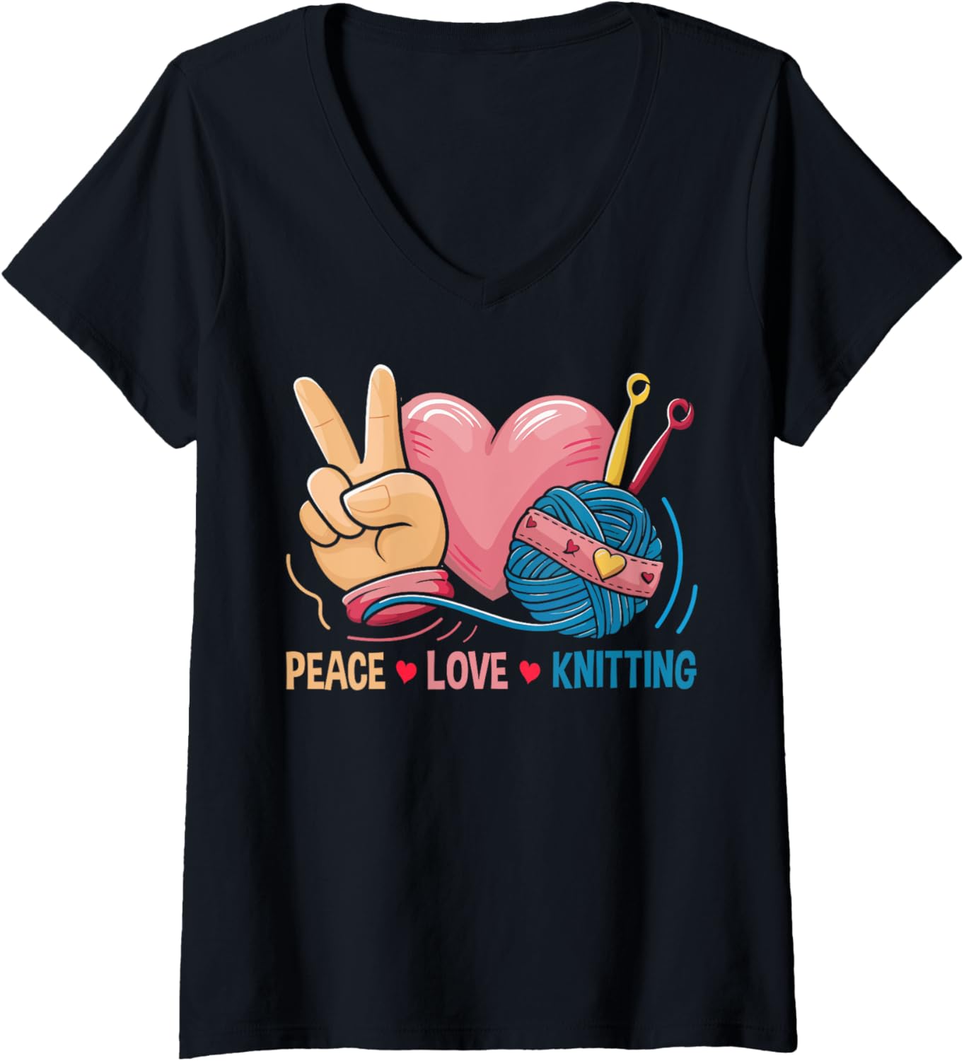 Womens Women Funny Knitting Lover Yarn Knit Enthusiast Knitter V-Neck