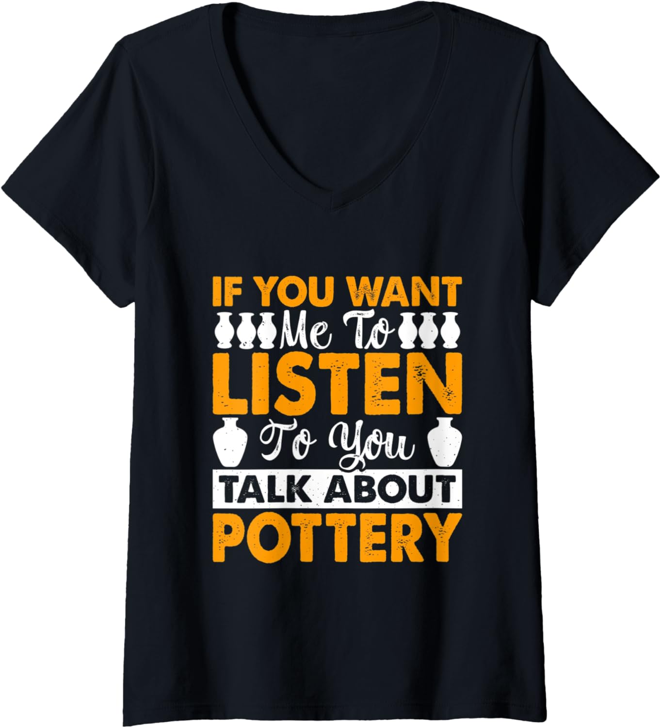 Womens Pottery Lover Funny Ceramic Clay Maker Pottering V-Neck