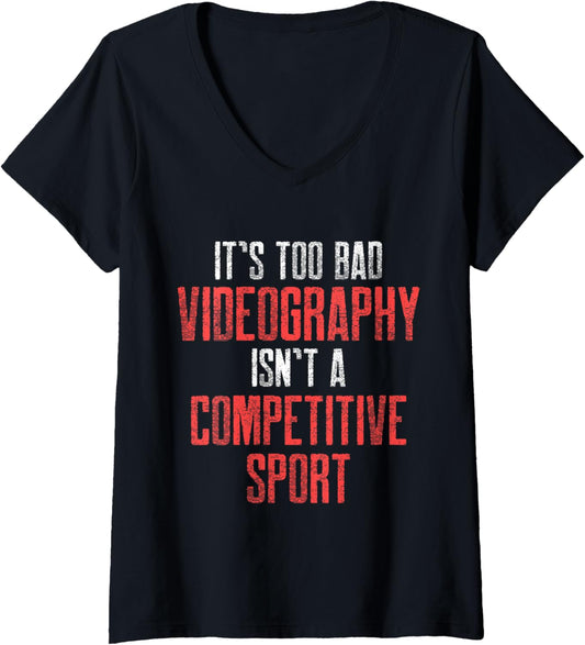 Womens Videographer Sport Videography Filmmaker Gift V-Neck