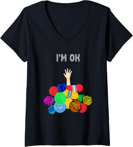 Womens are you a yarn collector who crafts with yarn all the time? V-Neck