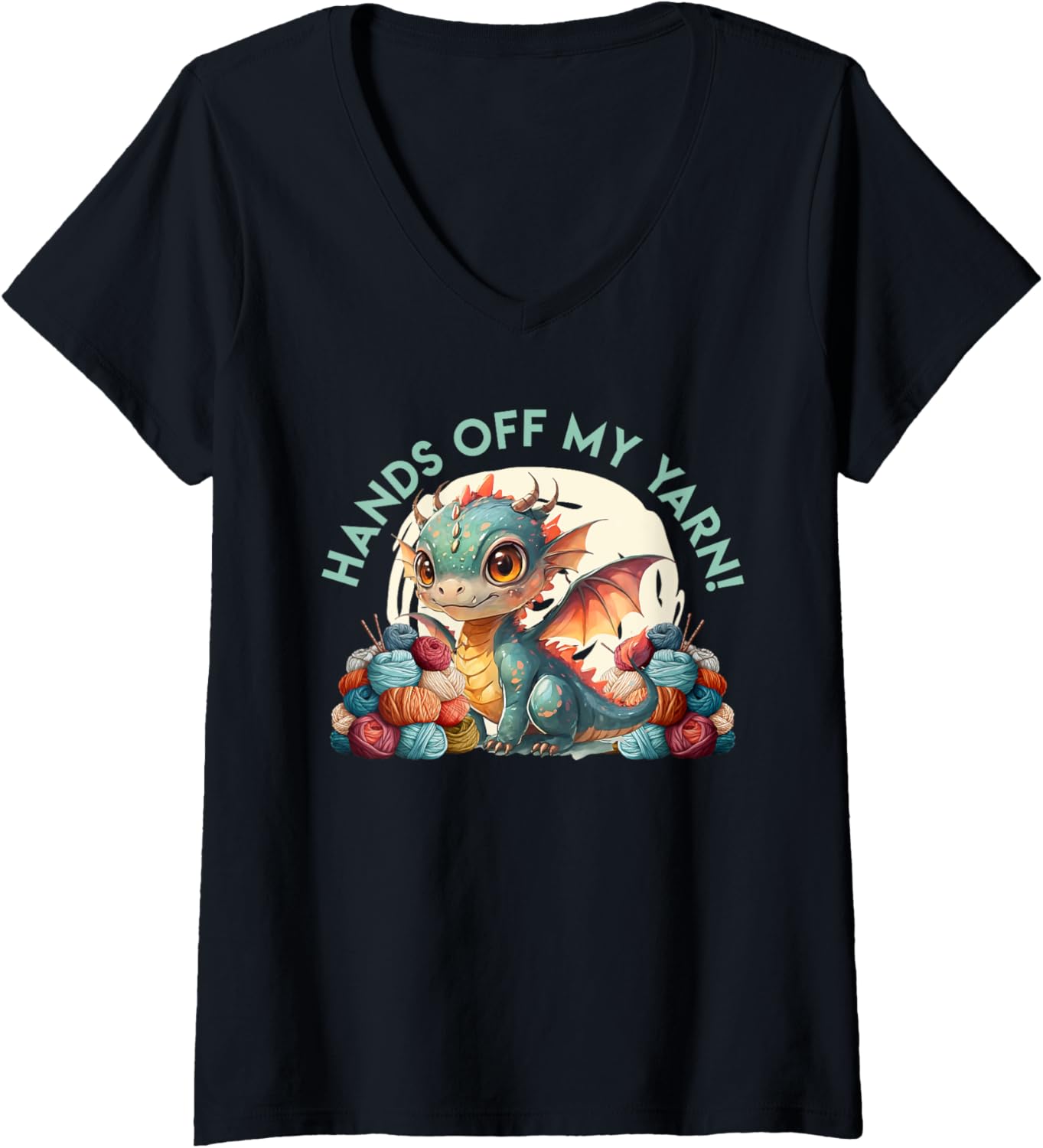 Womens Yarn Collection HANDS OFF MY YARN Funny Yarn Collector V-Neck