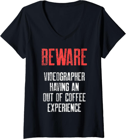 Womens Videographer Experience Videography Filmmaker Gift V-Neck