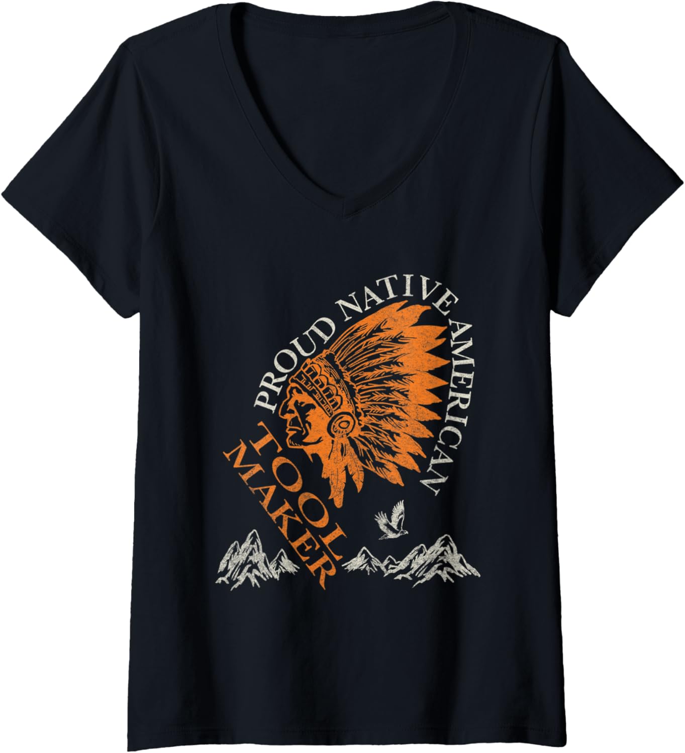 Womens Proud Native American Job Tool Maker V-Neck