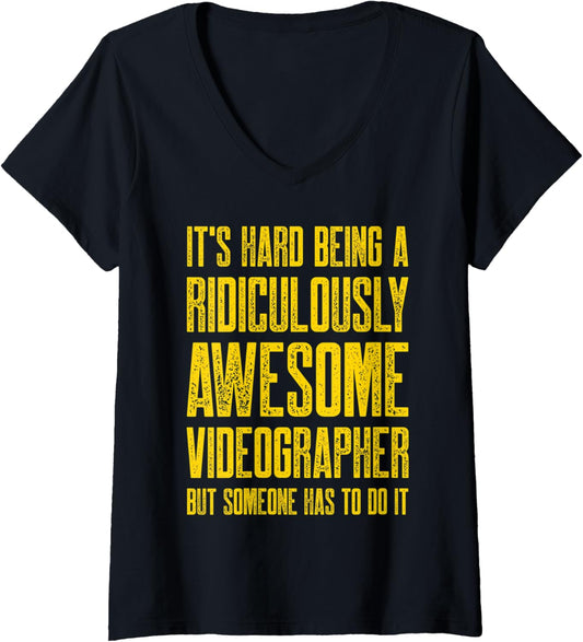 Womens Videographer Videography Filmmaker V-Neck
