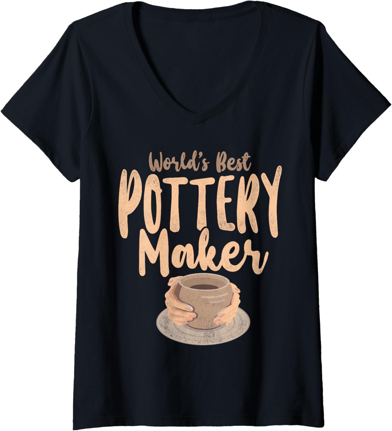 Womens Pottery Ceramics Artist World's Best Pottery Maker V-Neck