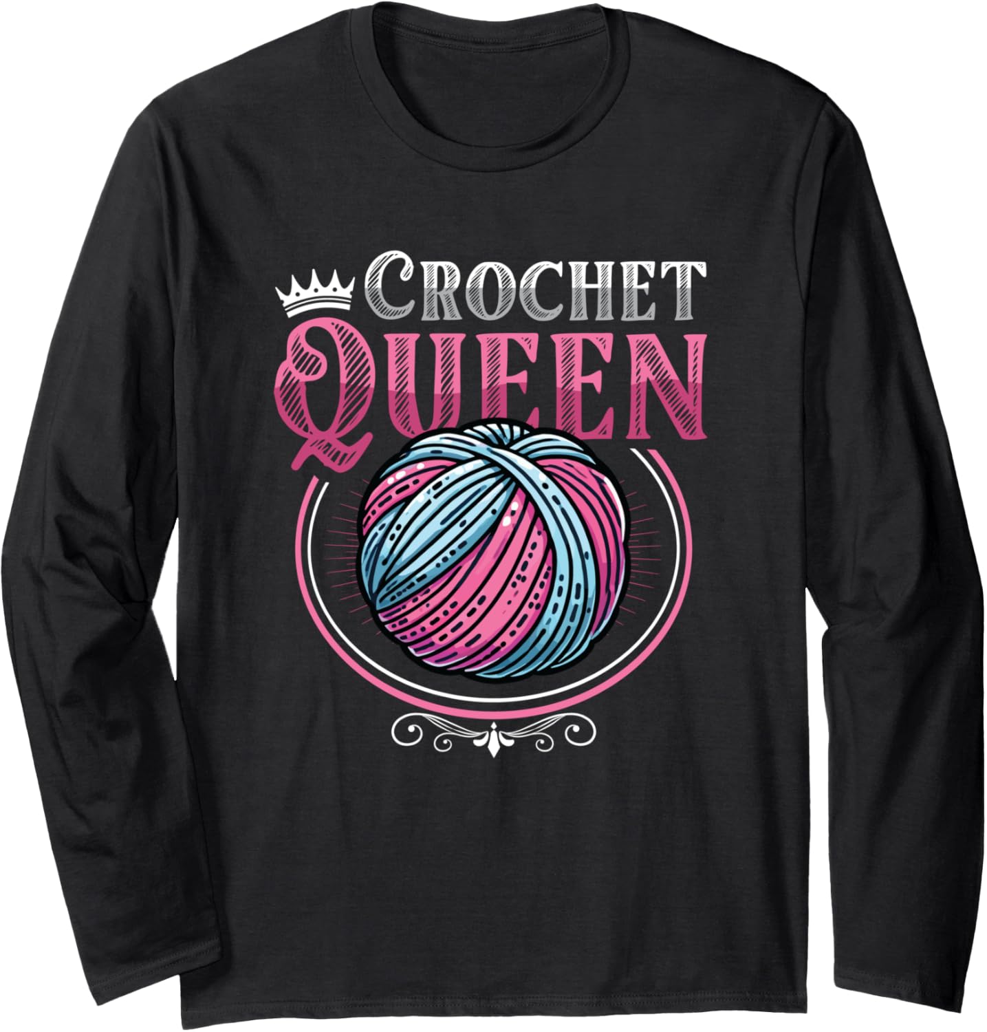 Crochet Queen Yarn Crocheting Long Sleeve