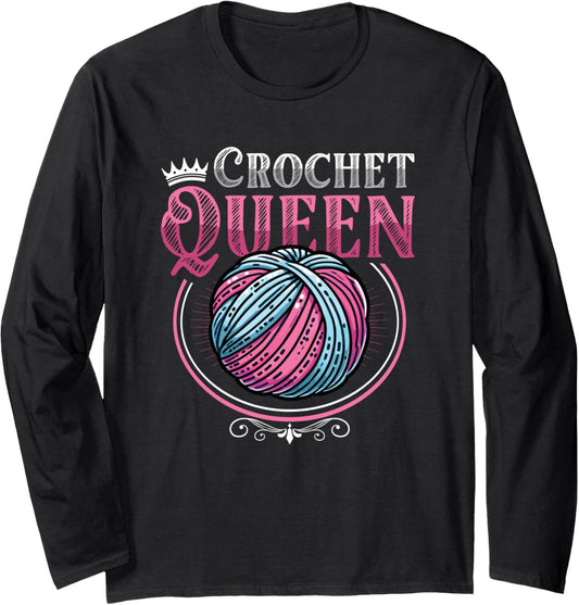 Crochet Queen Yarn Crocheting Long Sleeve