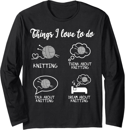 Knitting Enthusiasts Funny Yarn Knitting Lover Long Sleeve