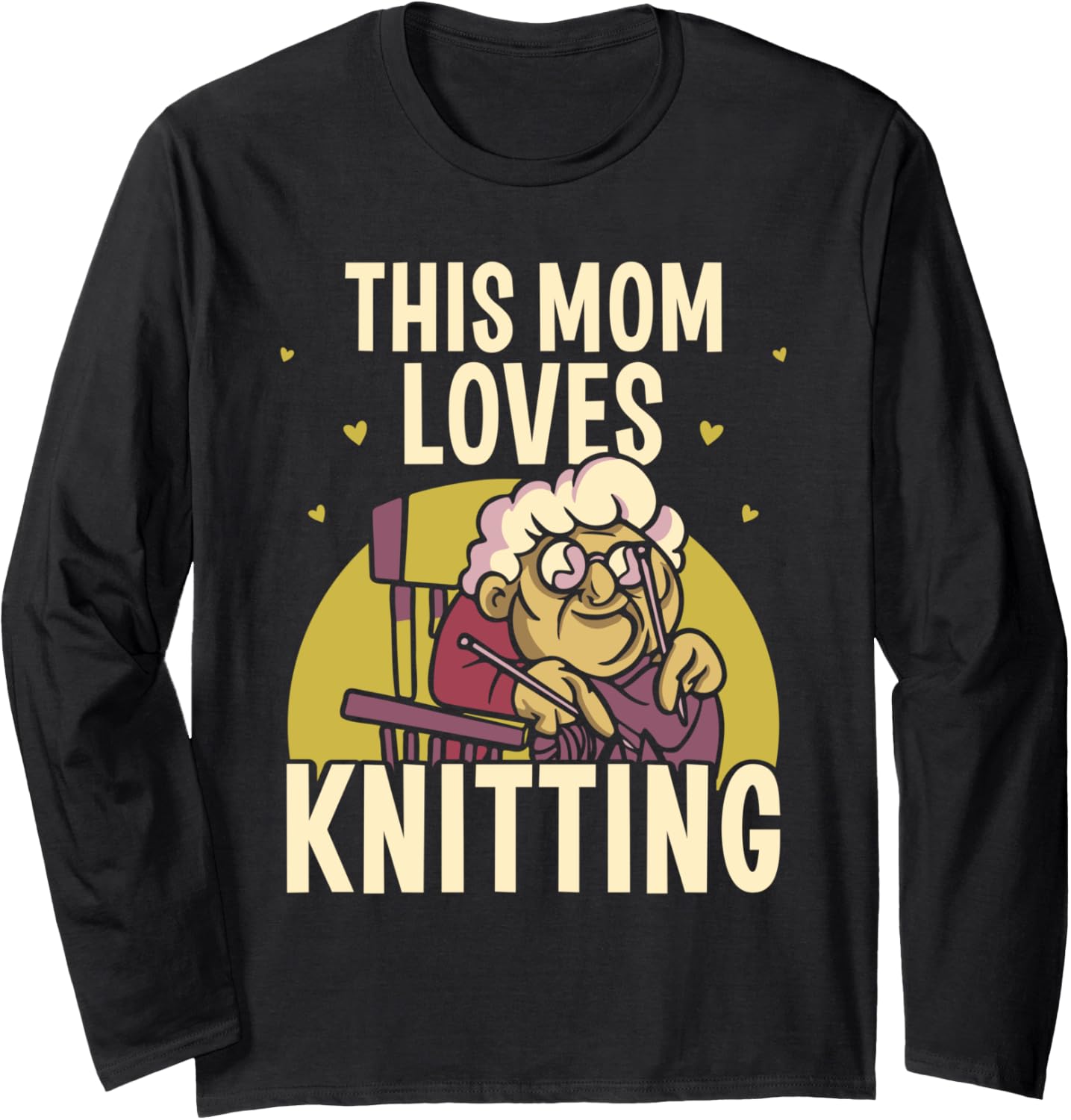 This Mom Loves Knitting Hobby Knit Yarn Knitter Mother Mommy Long Sleeve