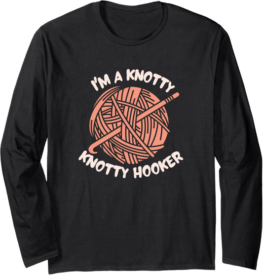 Funny Crochet Needle and Yarn Crocheting Long Sleeve