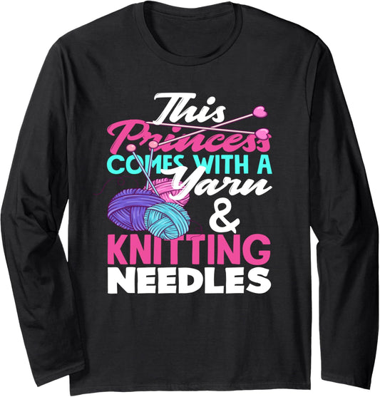 Knitting This Princess Comes With Yarn And Knitting Needels Long Sleeve