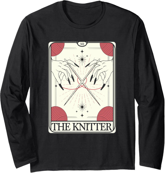 Knitting Knitter Tarot Card Yarn Craft Crochet Long Sleeve