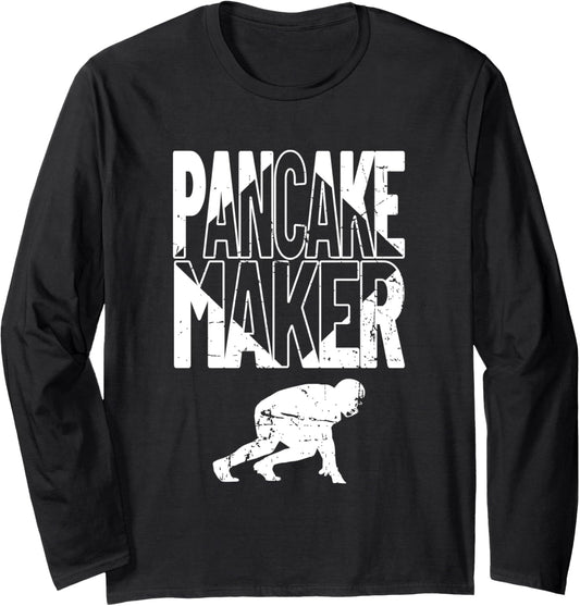 Football Linebacker Graphic Art Design - Pancake Maker Long Sleeve