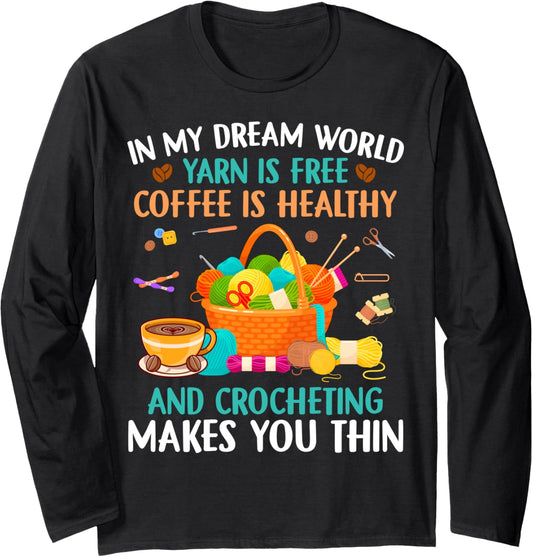 Funny Crochet Yarn Coffee Collecting knit Yarn Ball knitting Long Sleeve