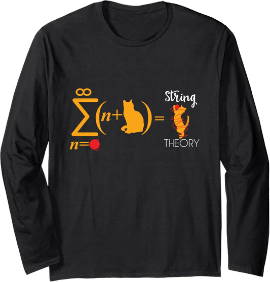 String Theory Cat Yarn Color TShirt For Women Men Long Sleeve