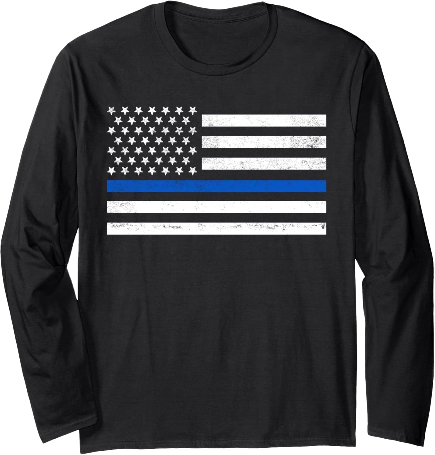 Thin Blue Line American Flag Police Officer Law Enforcement Long Sleeve