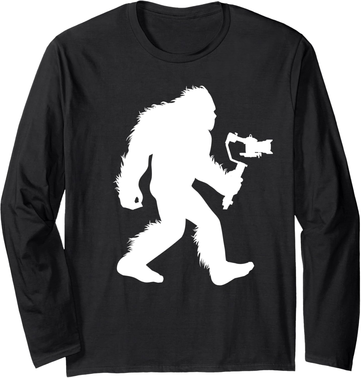 Bigfoot With Camera On Gimbal Sasquatch Video Filmmaker Long Sleeve