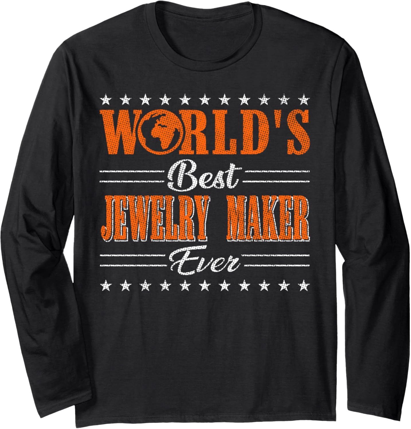 Retro Motif Worlds Best Jewelry Maker Long Sleeve