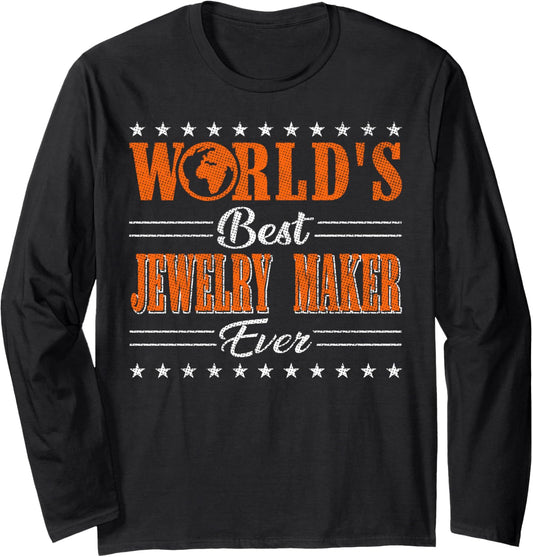 Retro Motif Worlds Best Jewelry Maker Long Sleeve