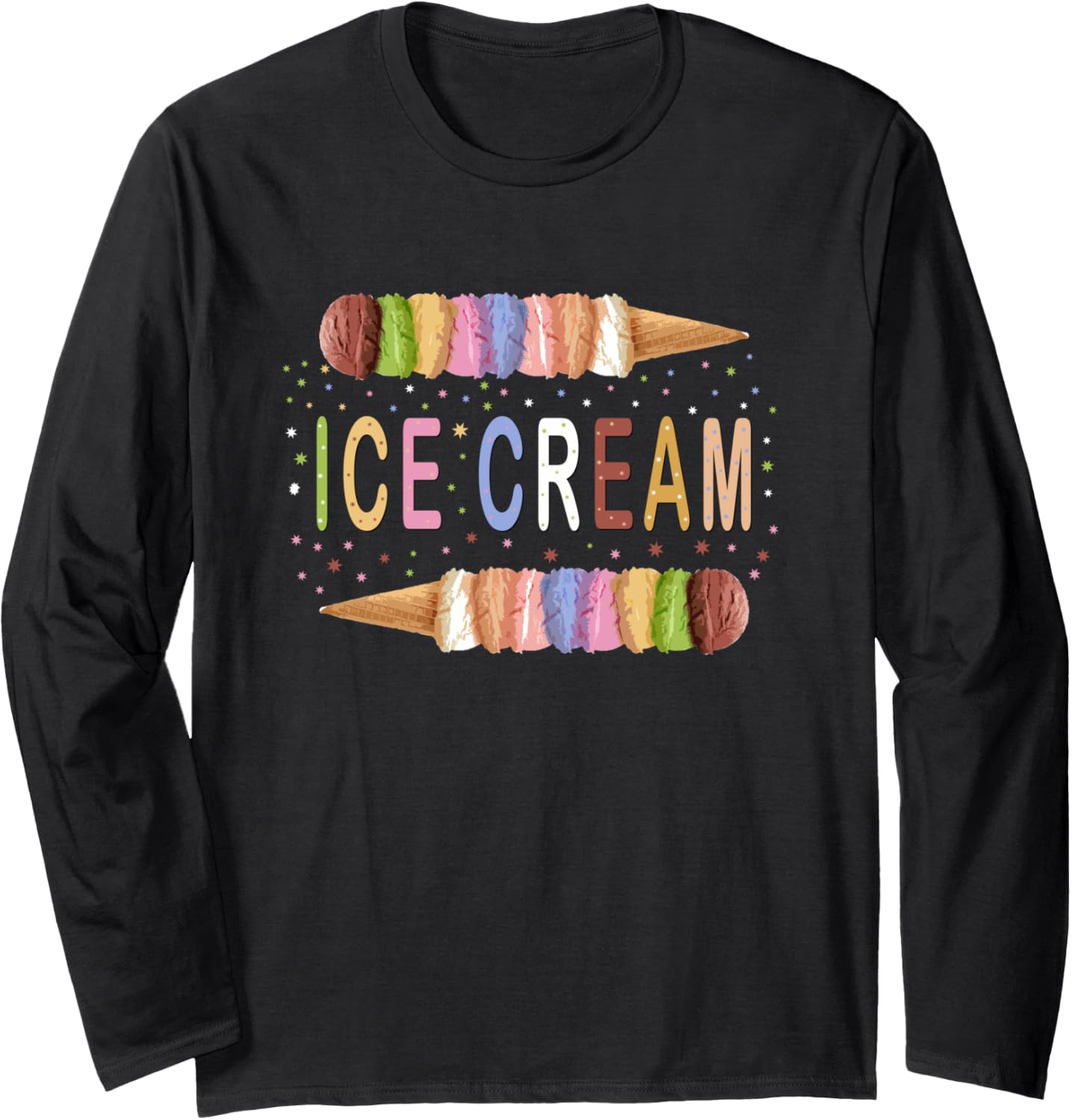 Ice Cream T shirt Birthday Decorations Gift Ice Cream Maker Long Sleeve