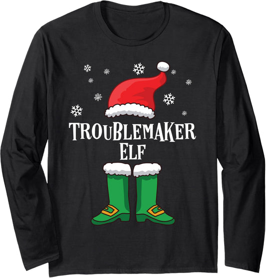 Matching Family Christmas Outfit - The Troublemaker Elf Long Sleeve