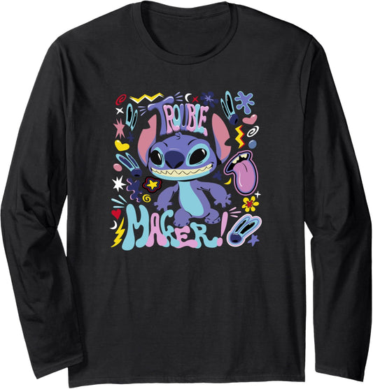 Disney Lilo & Stitch Trouble Maker Stitch Collage Long Sleeve