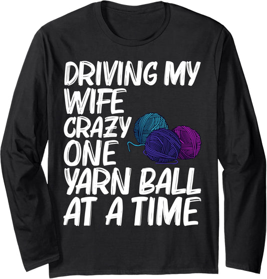 Funny Knitting Gift For Men Papa Crochet Yarn Thread Long Sleeve