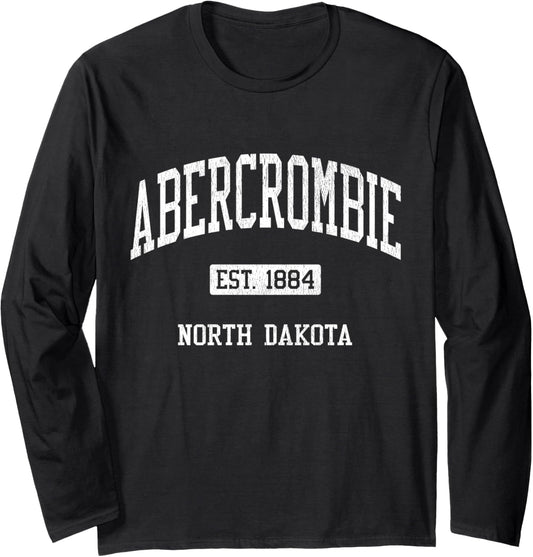 Abercrombie North Dakota ND JS04 Vintage Athletic Sports Long Sleeve